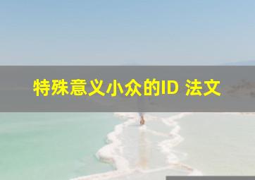 特殊意义小众的ID 法文